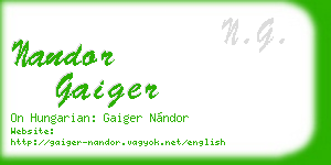 nandor gaiger business card