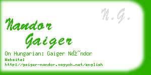 nandor gaiger business card